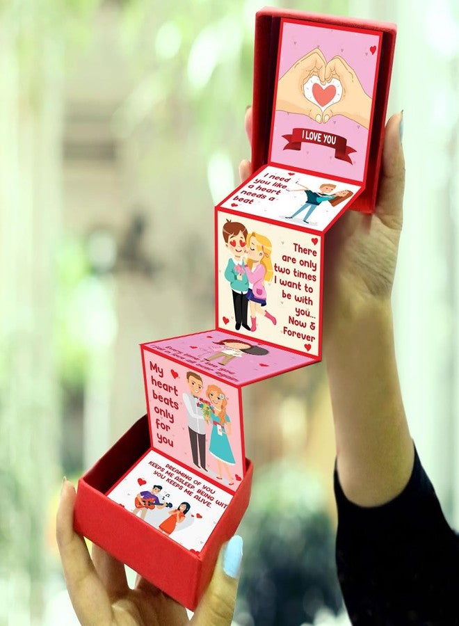 Festiko® Love Messages Popup Romantic Gift Box (8 X 8 X 2.5 cm), Love Cards Explosion Box, Romantic Explosive Box, Valentine's Day/Anniversary/Wedding - For Husband/Wife/Boyfriend/Girlfriend - Image 4